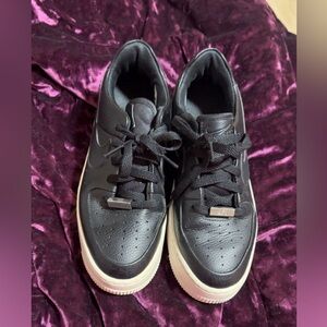 Nike black leather air force 1s size 8